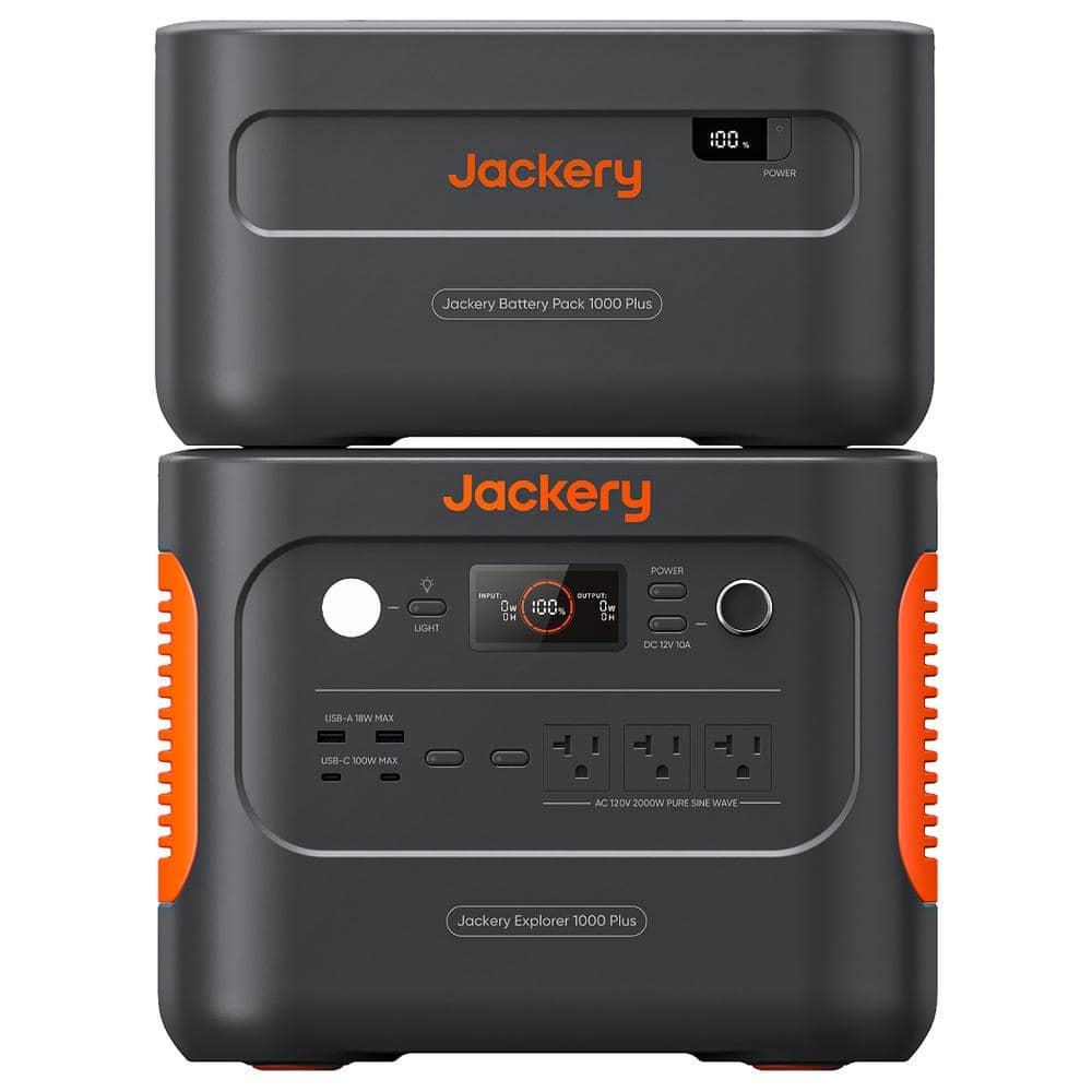 Jackery 2000W Continuous/4000W Peak Output Explorer 1000 Plus Kit Push ...