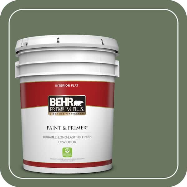 BEHR PREMIUM PLUS 5 gal. #440F-6 Old Vine Flat Low Odor Interior Paint & Primer