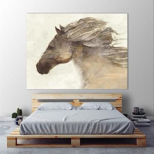 54 in. x 72 in. "Into the Wind Ivory" by Albena Hristova Printed Framed Canvas Wall Art