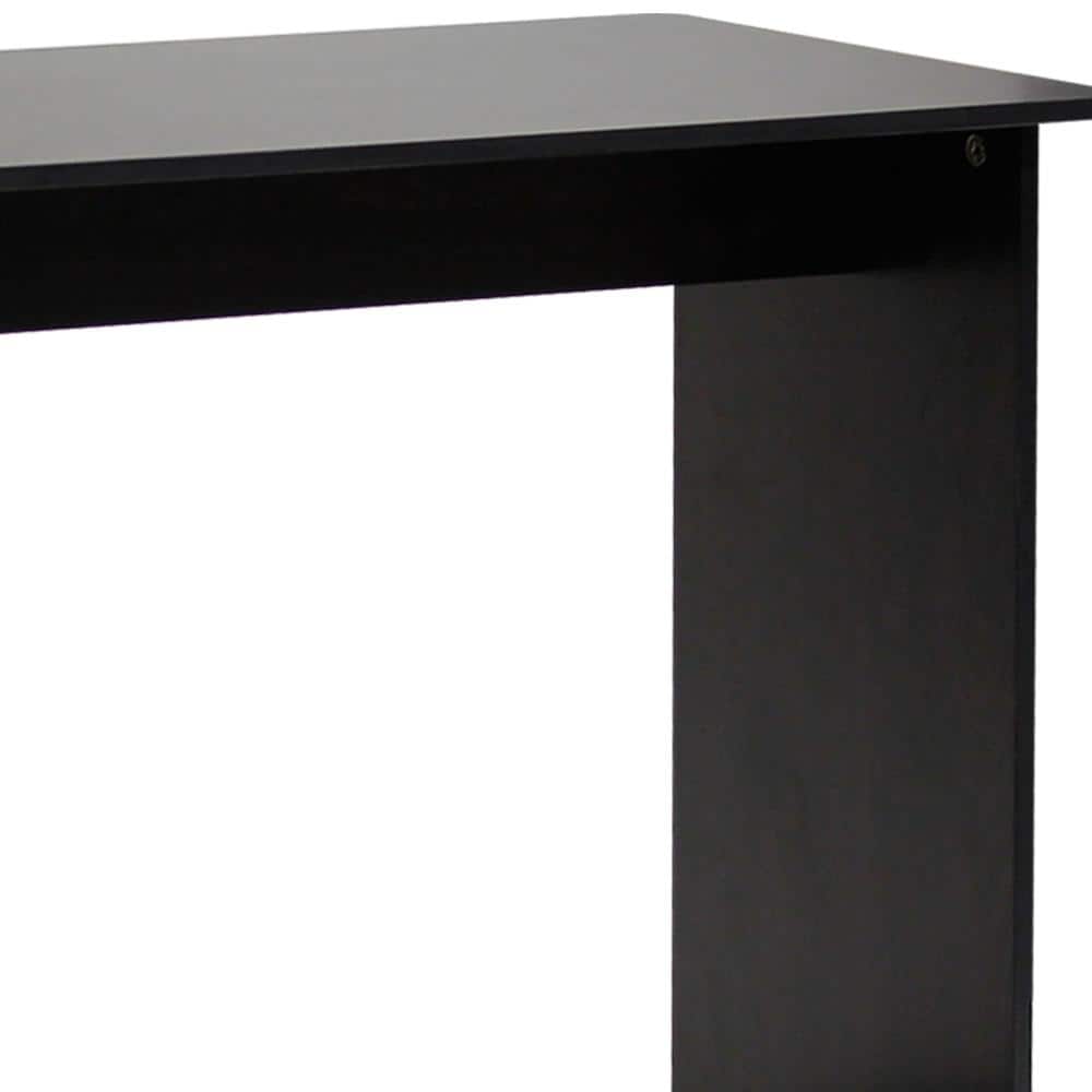 Espresso Wood Rectangular Study Table with Safe Round Edges