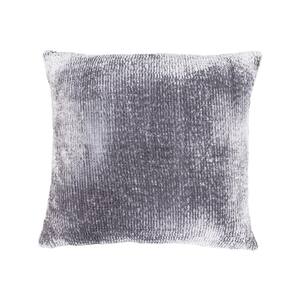 Chenille Decorative Slate Grey 20 in. x 20 in. Throw Pillow