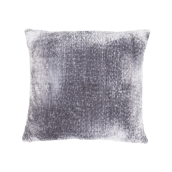 Allied Home Chenille Decorative Slate Grey 20 in. x 20 in. Throw Pillow