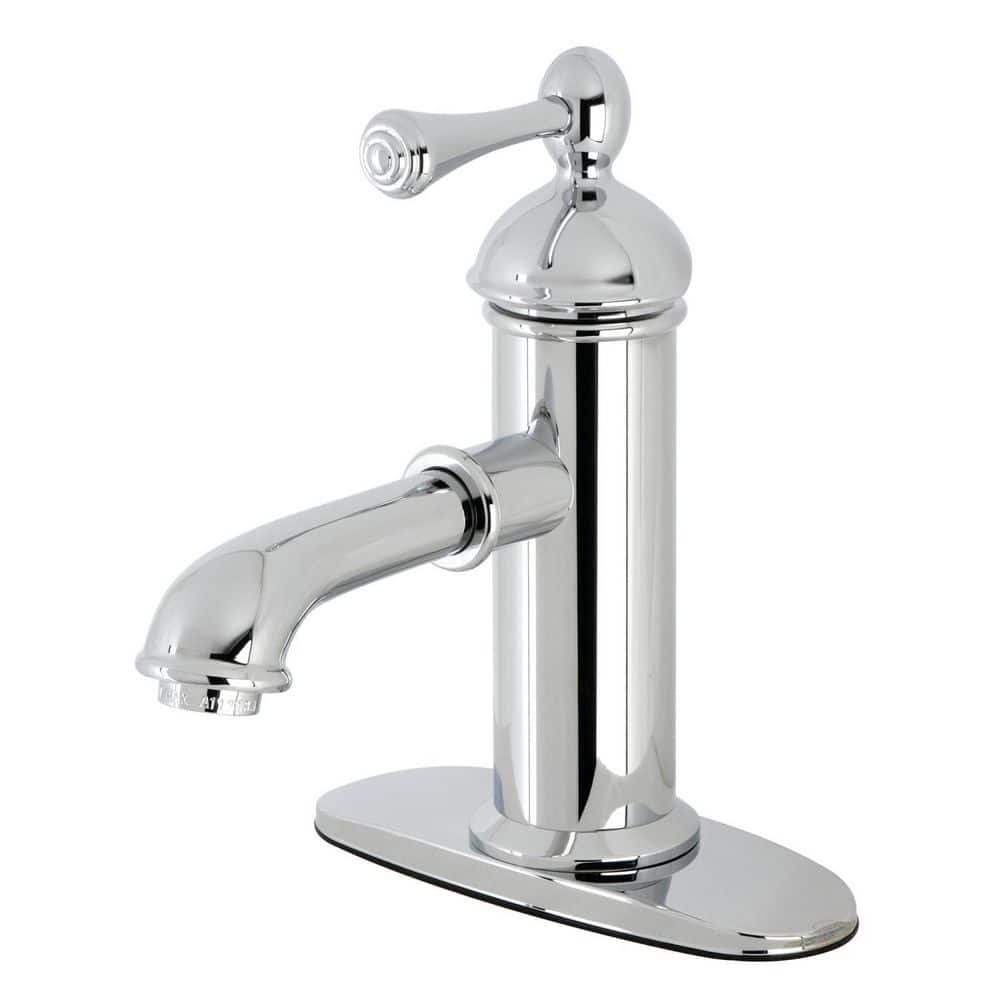 Polished Chrome Single-Handle Bathroom Faucet with Brass Pop-Up