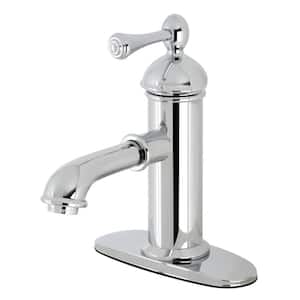 Paris Single-Handle Single-Hole Bathroom Faucet with Brass Pop-Up in Polished Chrome