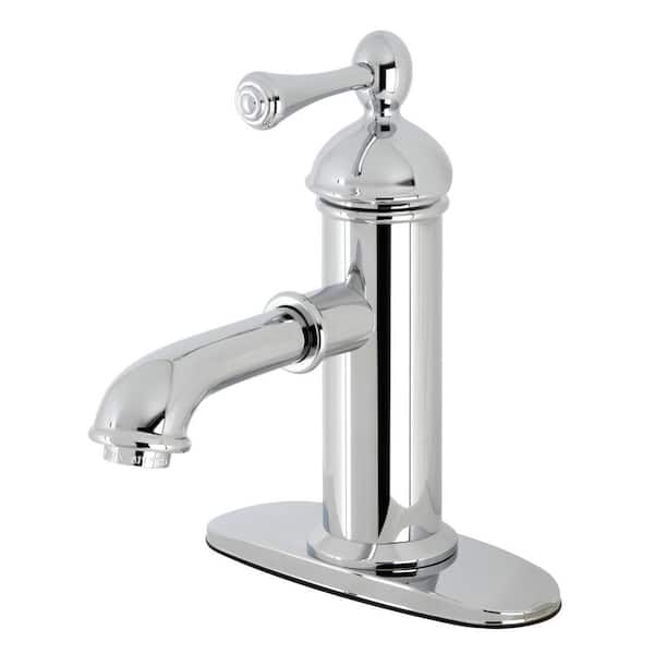 Kingston Brass Paris Single-Handle Single-Hole Bathroom Faucet with Brass Pop-Up in Polished Chrome