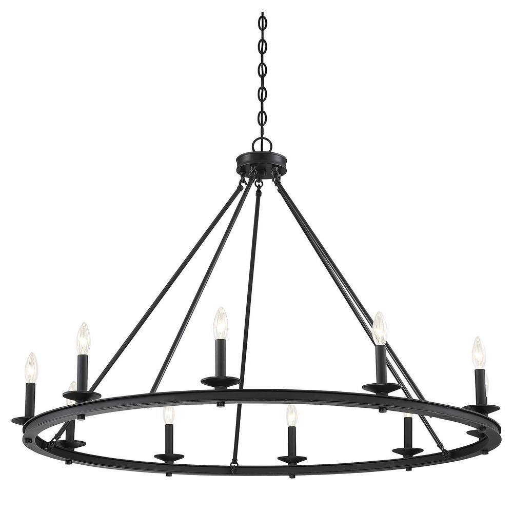 Middleton Matte Black 10-Light Metal Chandelier