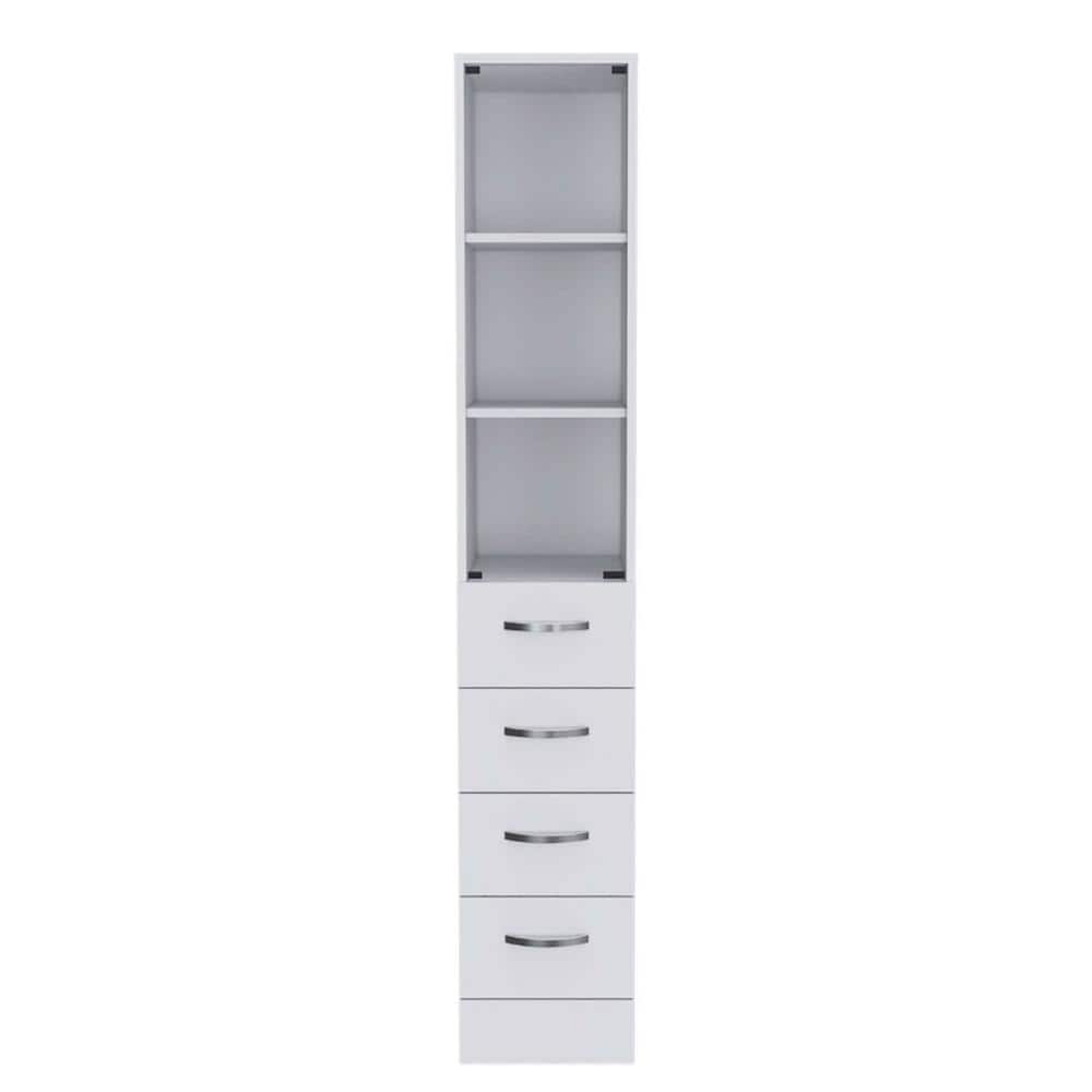 11.97 in. W x 17.56 in. D x 68.29 in. H Particle Board Wood White Linen Cab