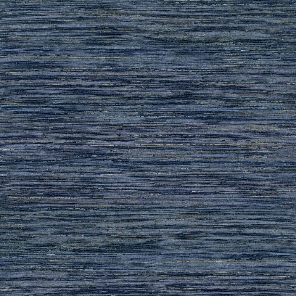 Indigo and Tan Grasscloth Non-Pasted Wallpaper Roll
