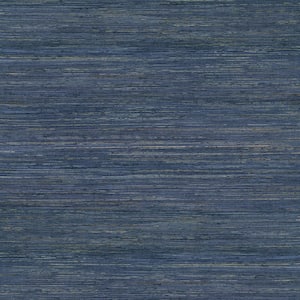 Pattini Indigo Grasscloth Non-Pasted Wallpaper Roll (Covers 72 Sq. Ft.)
