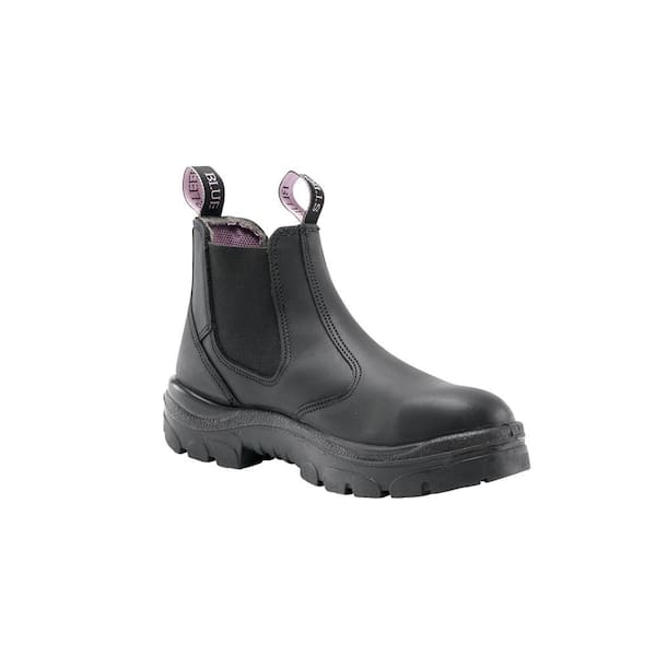 STEEL BLUE Women's Hobart Romeo Slip On 6 inch Work Boots - Steel Toe - Black Size 6(W) 812891W-060-BLK - The Home