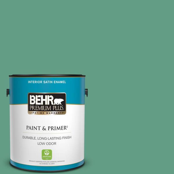 BEHR PREMIUM PLUS 1 gal. #480D-5 Scotch Lassie Satin Enamel Low Odor Interior Paint & Primer