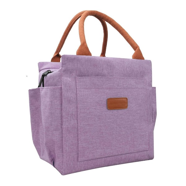 Purple Reusable Lunch Bag Set, Large Capacity with Compartments for Work and Outdoor Activities