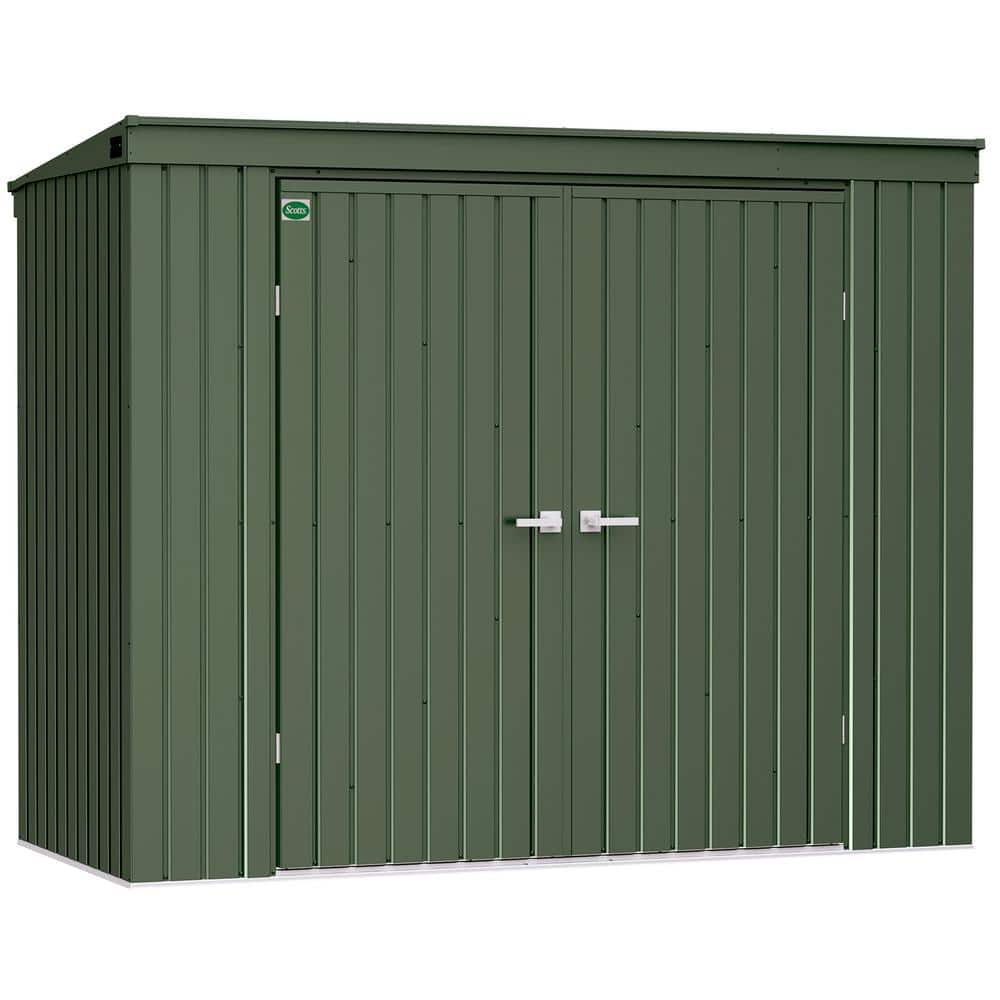 Scotts 8' x 4' Green Galvanized Steel Garden Storage Shed