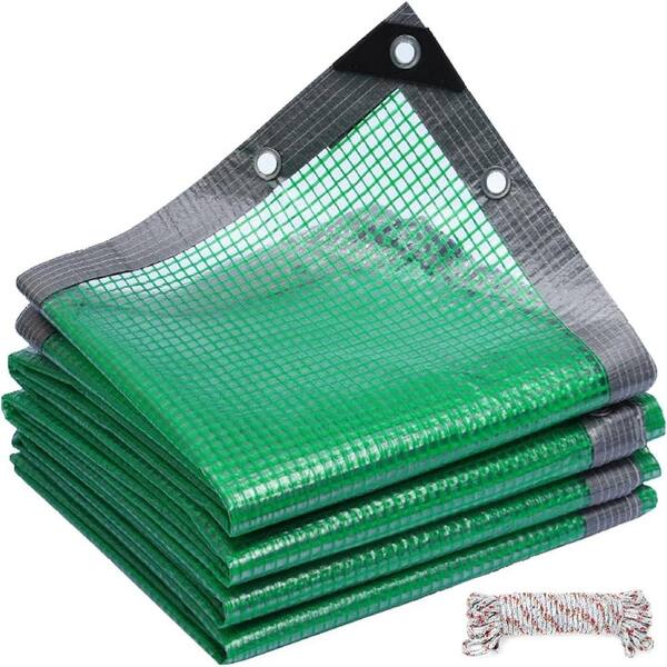 Agfabric 10 ft. x 10 ft. Clear Green Mesh Tarp Heavy Duty Waterproof for Greenhouse Outdoor Gardening Farming Camping Yard