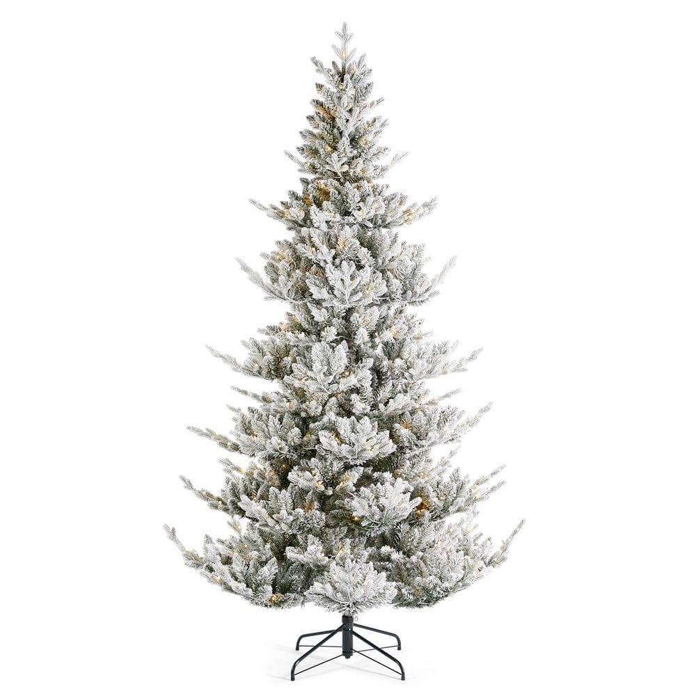 7.5 ft. Pre-Lit Flocked Upward Slim Fir Artificial Christmas Tree with 400 Warm White Lights price history on PriceWatchPro