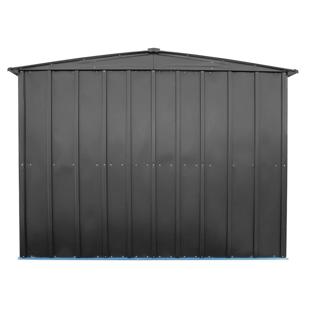 8 ft. x 6 ft. Charcoal Galvanized Steel Storage Shed Kit