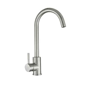 Single Handle Wall Mount Standard Kitchen Faucet in Brushed Nickel