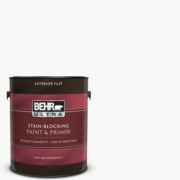 BEHR ULTRA 1 gal. Ultra Pure White Flat Exterior Paint & Primer
