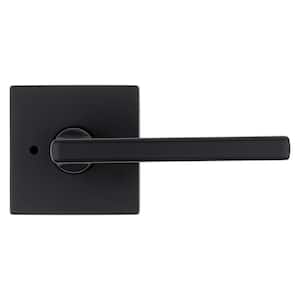 Halifax Square Matte Black Privacy Bed/Bath Door Handle with Lock