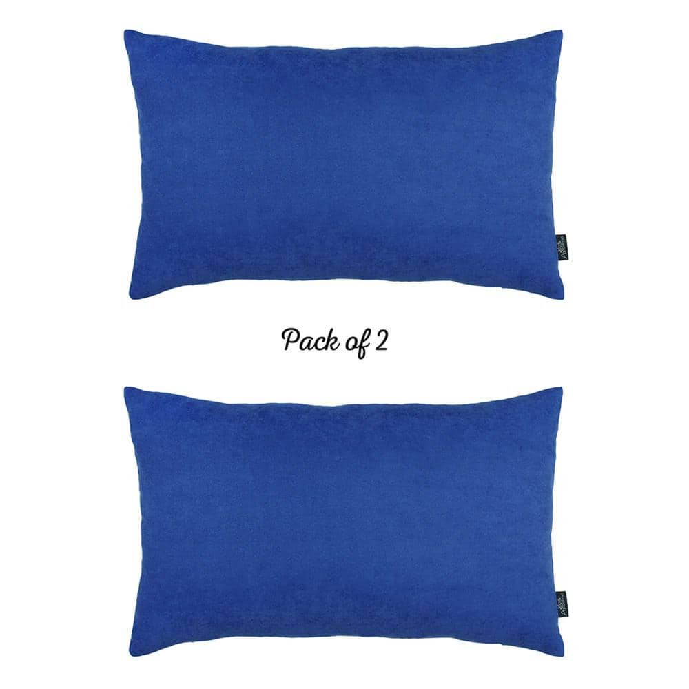 Sapphire Blue Polyester Lumbar Pillow Covers Set of 2