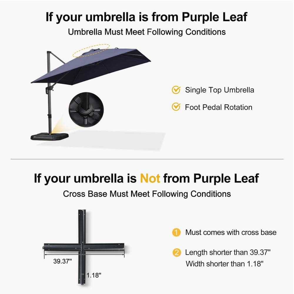 Black Heavy-Duty Plastic Water and Sand Filled Patio Umbrella Base