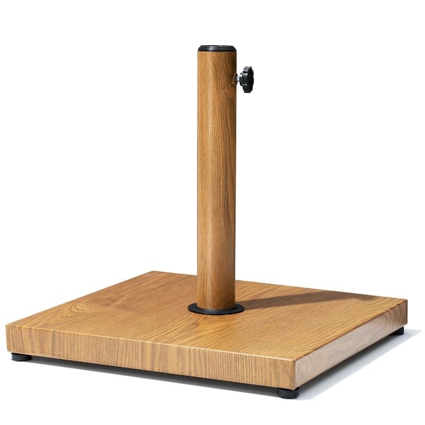 Pellebant 40 lbs. Concrete and Steel Patio Umbrella Base in Echo Teak