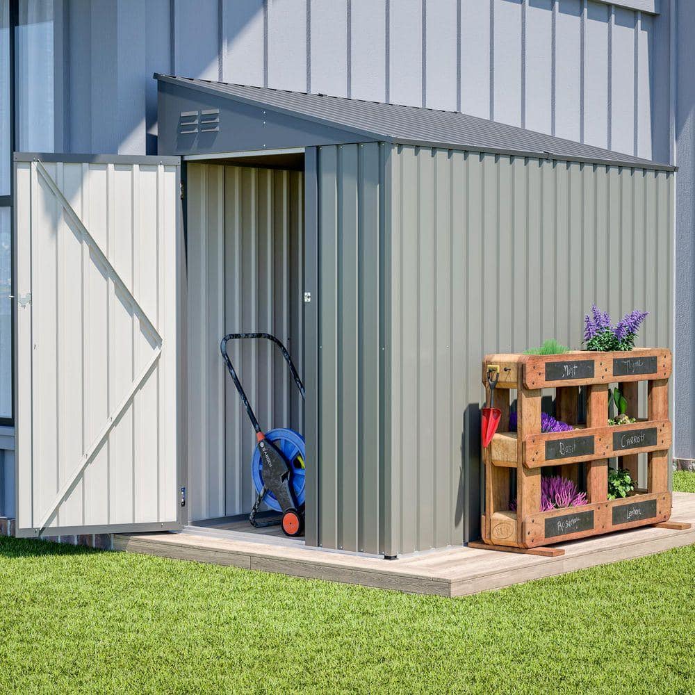 EAGLE PEAK 4 ft. W x 7 ft. D Metal Lean-to Storage Shed Heavy-Duty