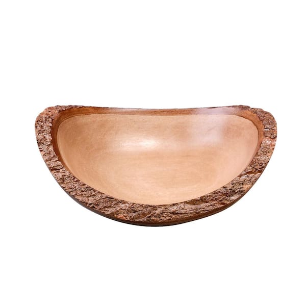 Villacera 8 in. Handmade Oval Mango Wood Natural Decorative Bowl