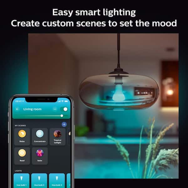 100-Watt Equivalent A21 Smart LED Color Changing Light Bulb with Bluetooth (1-Pack)