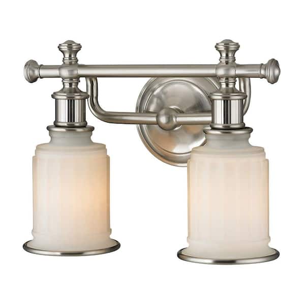 Titan Lighting Kildare 2-Light Brushed Nickel Bath Light