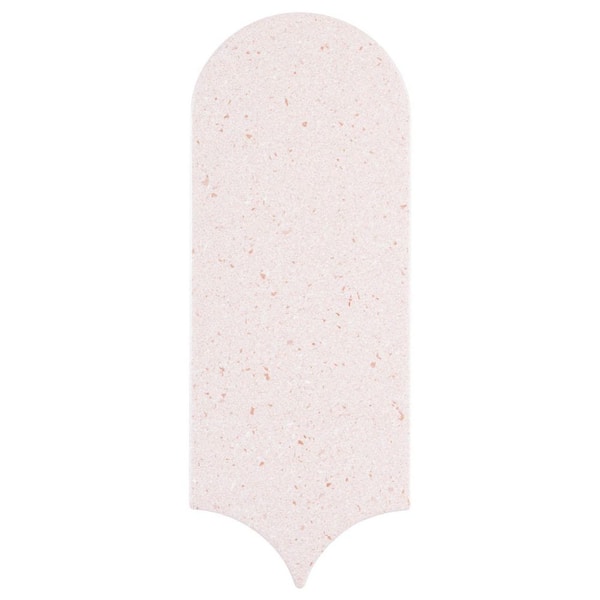 ANDOVA Picole Shanette Pink 3 in. x 9 in. Popsicle Terazzo Look Satin Ceramic Wall Tile Sample