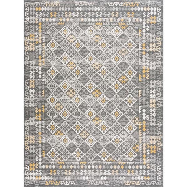 Tayse Rugs Cream Flora 5 ft. X 7 ft. Moroccan Indoor/Outdoor Area Rug