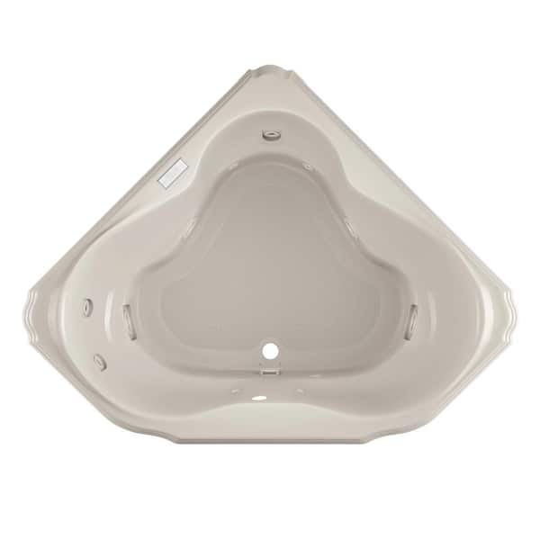 JACUZZI MARINEO 60 in. x 60 in. Neo Angle Combination Bathtub with Center Drain in Oyster
