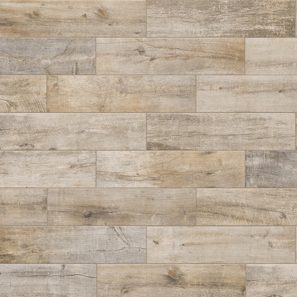 Florida Tile Home Collection Hickory Wood Beige 8 in. x 36 in. Porcelain Floor and Wall Tile (15.54 Sq. ft./Case)