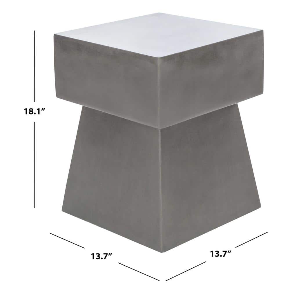 Zen Mushroom Dark Grey Concrete Square Accent Table