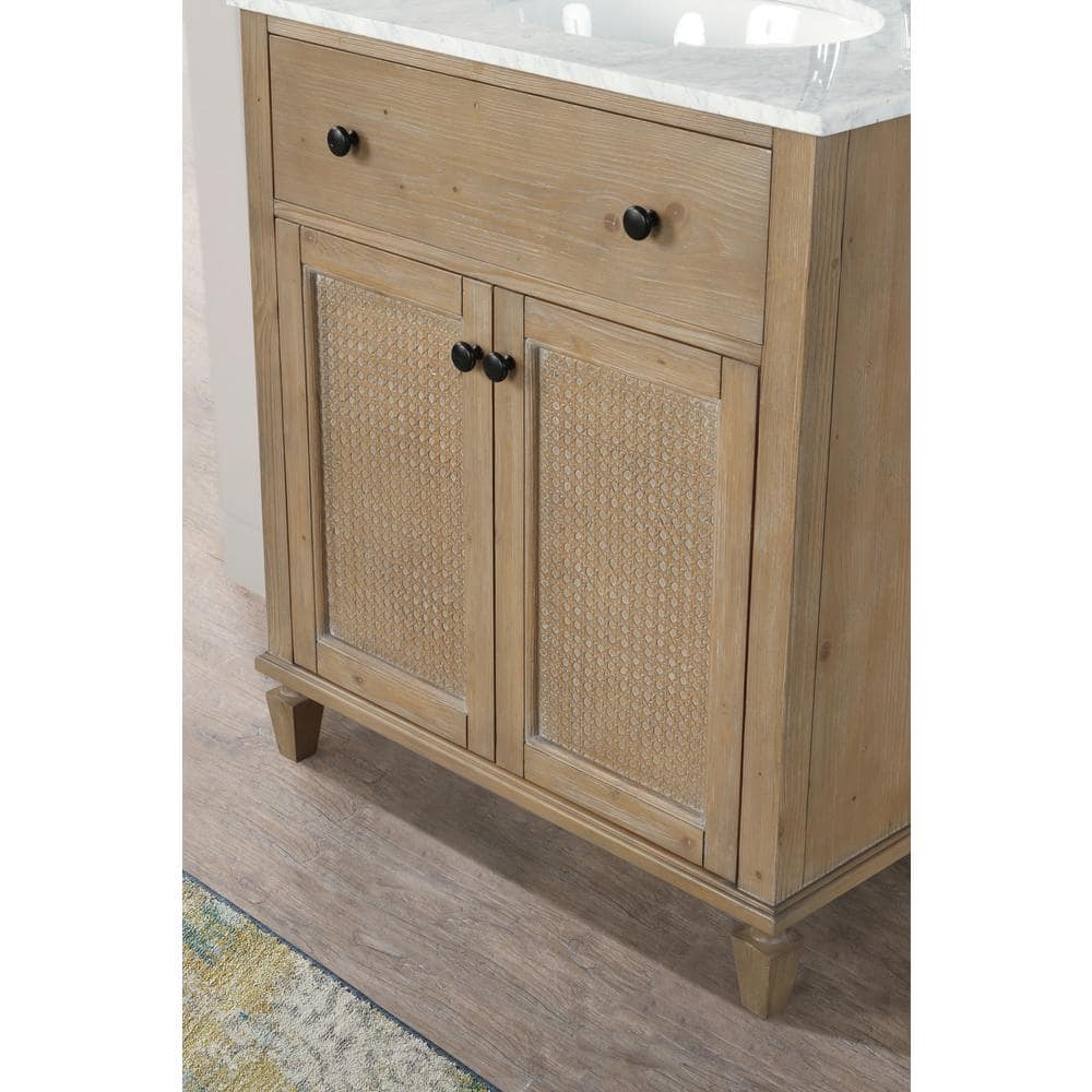 Annie 30" Weathered Fir Bathroom Vanity with Marble Top