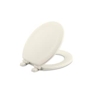 Stonewood Quiet-Close Round Closed Front Toilet Seat in Biscuit