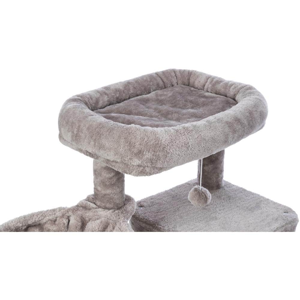 Gray Plush and Sisal 39.4" Cat Tree with Condo