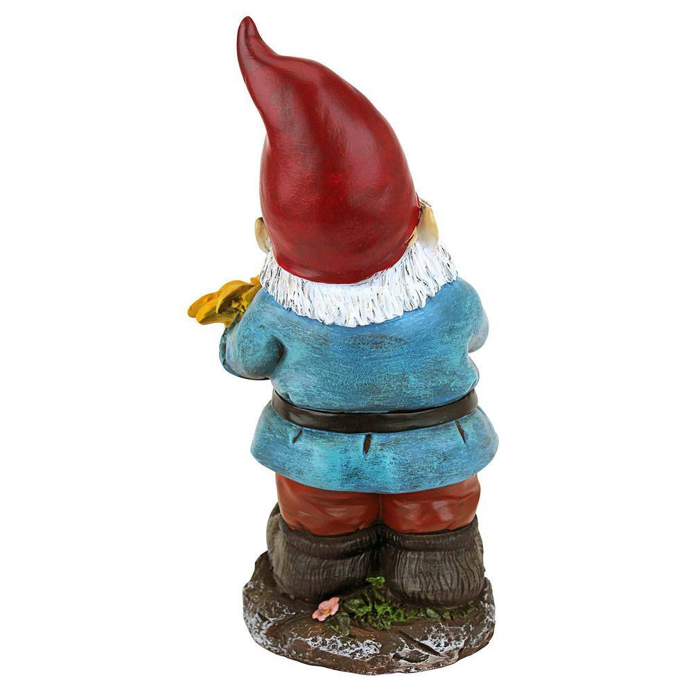 Colorful Resin Garden Gnome with Sunflower Bird Feeder
