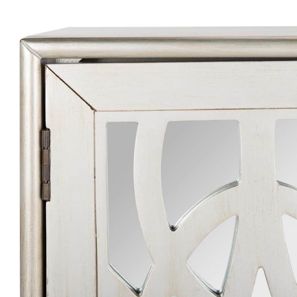Ashlynn 32" Silver Solid Wood 2 Door Chest