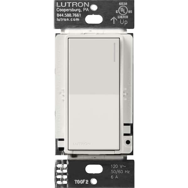 Lutron Sunnata Switch, for 6A Lighting or 3A 1/10 HP Motor, Single Pole/Multi Location, Lunar Gray (ST-6ANS-LG)