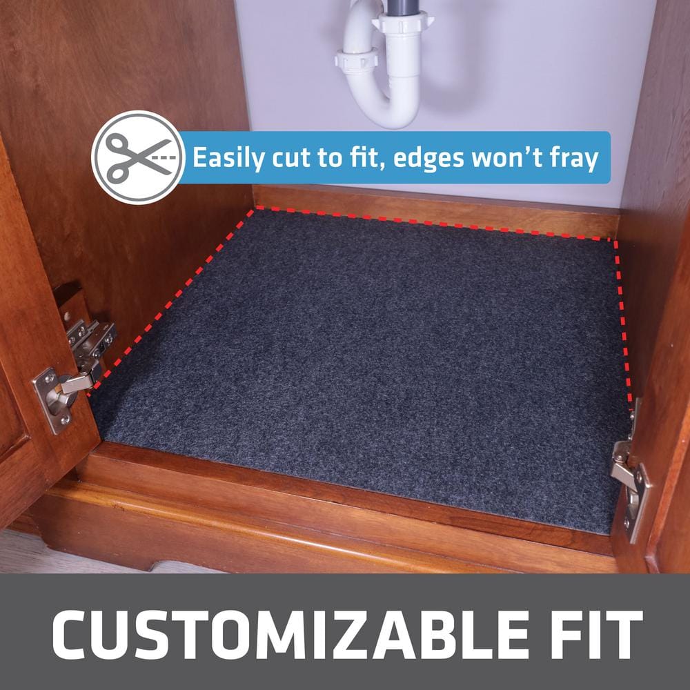 Charcoal 24" x 59" Waterproof Under Sink Cabinet Mat
