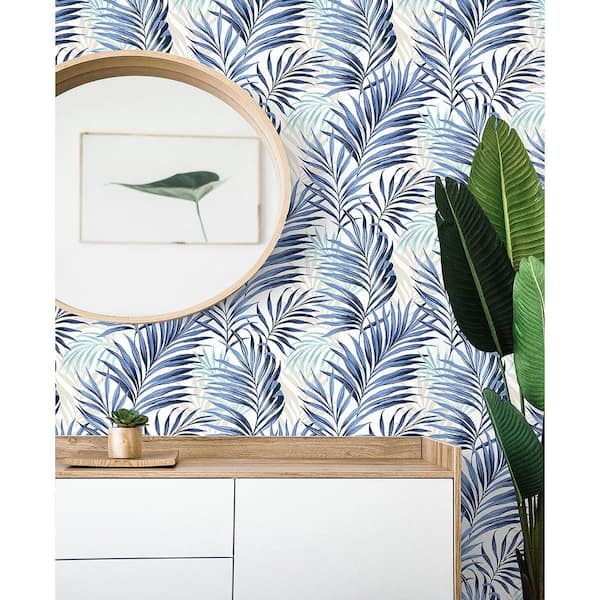 Tommy Bahama Palmiers Azure Vinyl Peel & Stick Wallpaper Roll (Covers 30.75  Sq. Ft.) 802803WR - The Home Depot