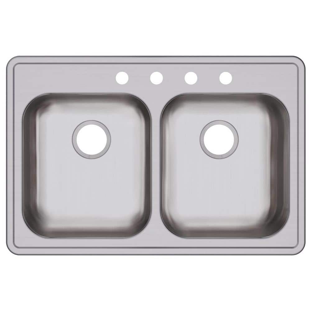 Dayton 33 in. Drop-in Double Bowl 22-Gauge Stainless Steel Kitchen Sink Only price history on PriceWatchPro