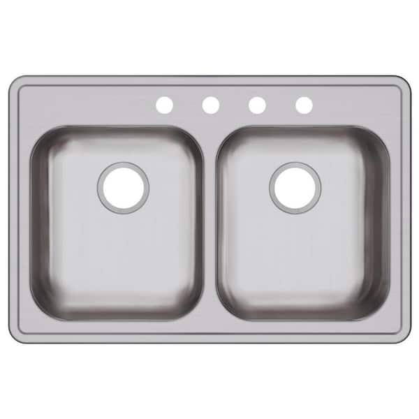 Elkay Dayton 33in. Drop-in 2 Bowl 22 Gauge  Stainless Steel Sink Only and No Accessories