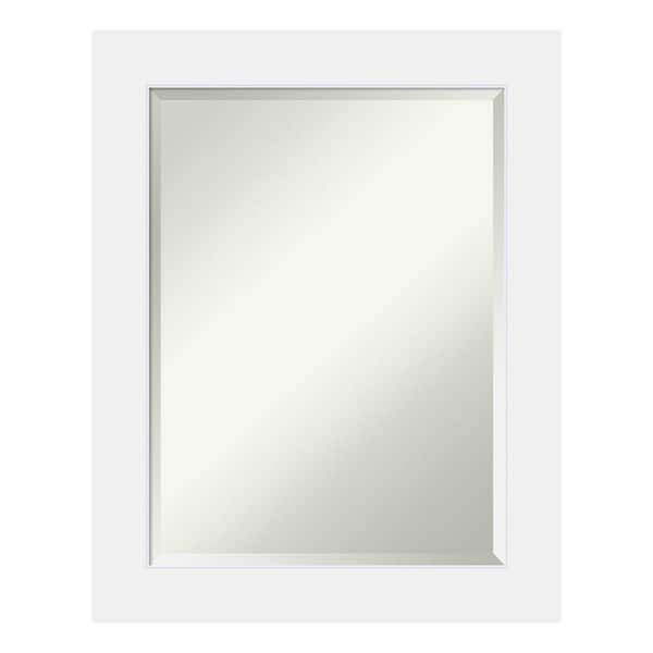 Amanti Art Corvino White 23 in. x 29 in. Beveled Rectangle Wood Framed Bathroom Wall Mirror in White
