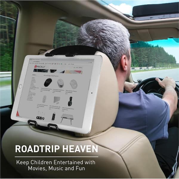 MOUNT-IT! Adjustable Car Seat Head Rest Phone and Tablet Tray with Cup  Holder MI-7312 - The Home Depot