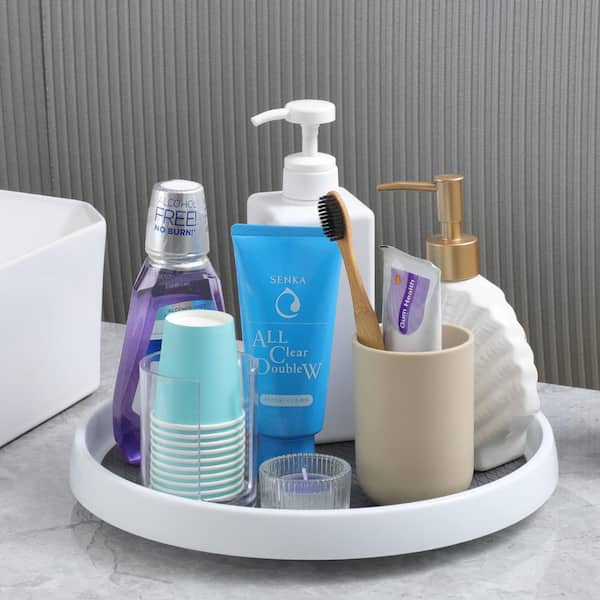 4 Pack 10 in. Non Skid Lazy Susan Organizers, Turntable Rack for Cabinet, Spice Rack and Under Sink Storage Organizer