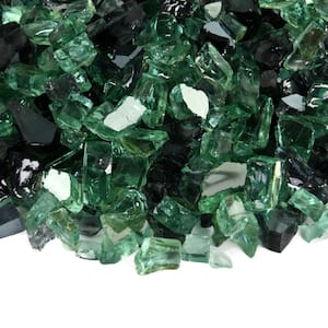 1/2 in. 10 lbs. Reflective Silver Sage Original Fire Glass Blends for Indoor and Outdoor Fire Pits or Fireplaces