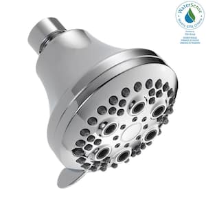 5-Spray Patterns 1.75 GPM 3.38 in. Wall Mount Fixed Shower Head in Chrome